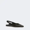 Nappa leather flat slingbacks, black Nappa leather flat slingbacks, black