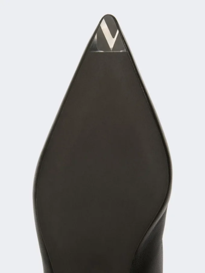 Nappa leather flat slingbacks, black Nappa leather flat slingbacks, black