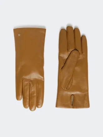 Nappa leather gloves, tobacco