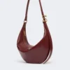 Nappa leather hobo bag, bordeaux