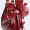 Nappa leather hobo bag, bordeaux