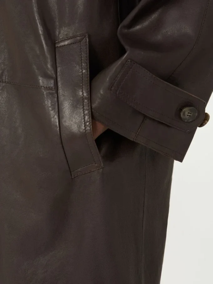 Nappa leather overcoat, brown Nappa leather overcoat, brown