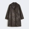 Nappa leather overcoat, brown Nappa leather overcoat, brown