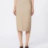 Nappa leather pencil skirt, sand Nappa leather pencil skirt, sand