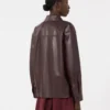 Nappa leather shirt jacket, bordeaux Nappa leather shirt jacket, bordeaux