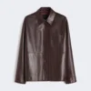 Nappa leather shirt jacket, bordeaux Nappa leather shirt jacket, bordeaux