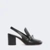 Nappa leather slingbacks, black Nappa leather slingbacks, black