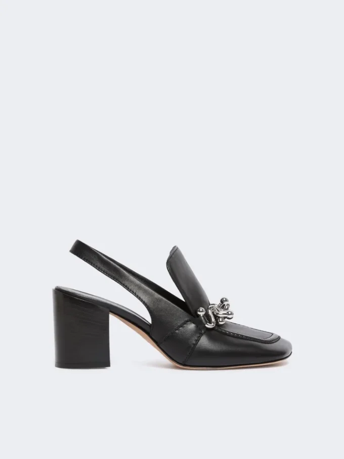 Nappa leather slingbacks, black Nappa leather slingbacks, black
