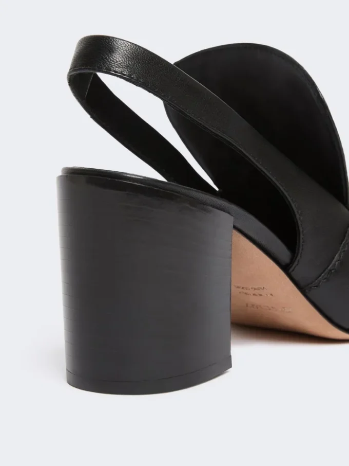 Nappa leather slingbacks, black Nappa leather slingbacks, black