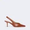 Nappa leather slingbacks, rust Nappa leather slingbacks, rust