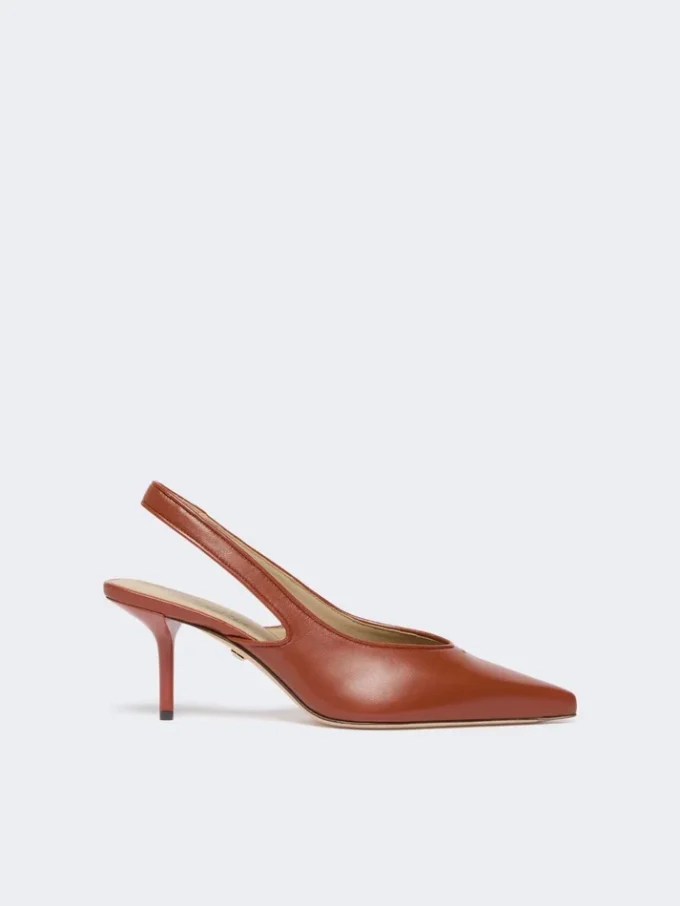 Nappa leather slingbacks, rust Nappa leather slingbacks, rust