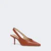 Nappa leather slingbacks, rust Nappa leather slingbacks, rust