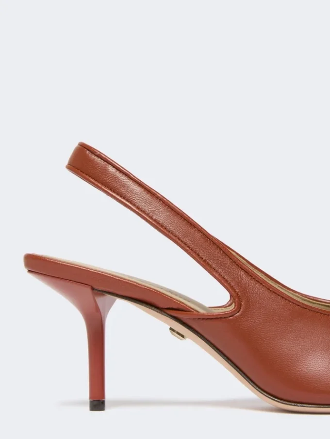 Nappa leather slingbacks, rust Nappa leather slingbacks, rust