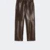 Nappa leather trousers, dark brown