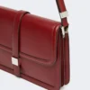 Natural leather handbag, bordeaux
