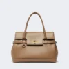 Natural leather handbag, mud