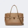 Natural leather handbag, mud