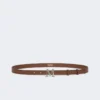 Natural leather monogram belt, brown