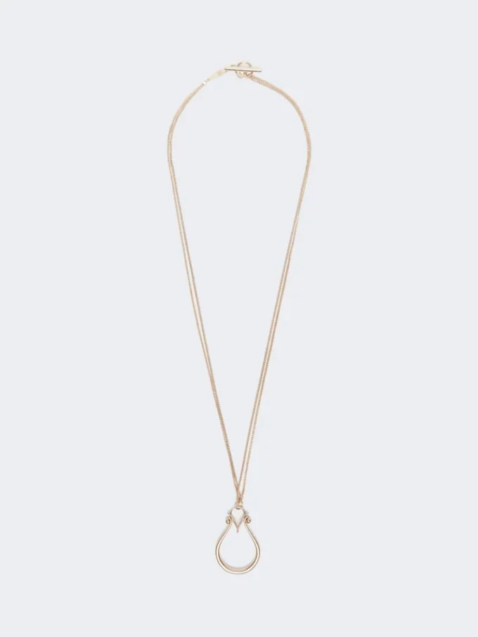 Necklace with monogram pendant, gold
