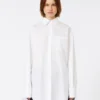 Overshirt with plissa-pleated detail, optical white