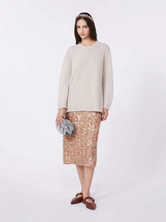 Tulle and sequin skirt, nudo Tulle and sequin skirt, nudo