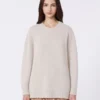 Oversized alpaca and cotton sweater, sand