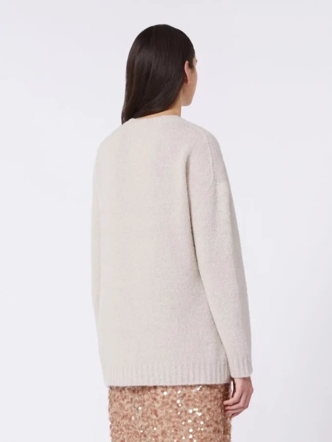 Oversized alpaca and cotton sweater, sand