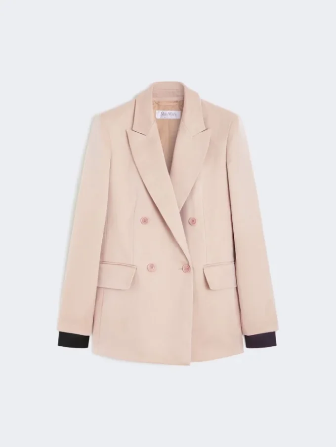 Oversized blazer in organza and linen canvas, camel