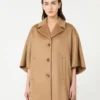 Oversized cashmere broadcloth cape, camel Oversized cashmere broadcloth cape, camel