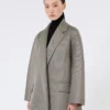 Oversized coat in jersey mesh, medium grey