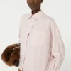 Oversized cotton shirt, pink
