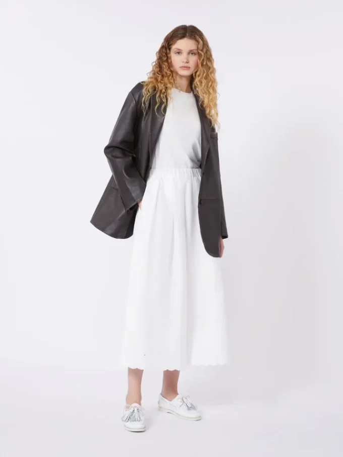 Oversized leather blazer, brown Oversized leather blazer, brown