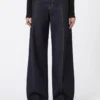 Oversized low-rise trousers, midnightblue