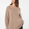 Oversized mohair and lurex sweater, copper