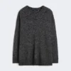 Oversized mohair and lurex sweater, dark grey