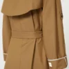 Oversized water-repellent twill trench coat, brown
