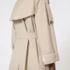 Oversized water-repellent twill trench coat, sand