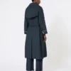 Oversized water-repellent twill trench coat, ultramarine