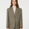 Oversized wool blazer, brown