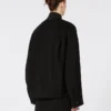 Oversized wool bomber jacket, black
