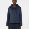 Padded, hooded jacket in water-repellent canvas, navy