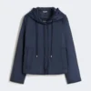 Padded, hooded jacket in water-repellent canvas, navy