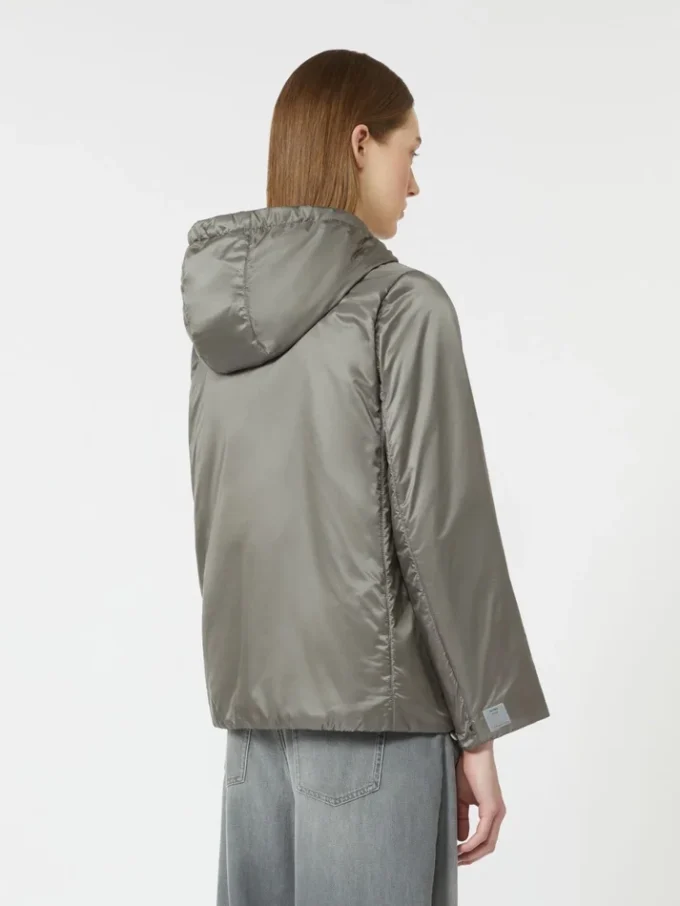 Padded water-repellent canvas hooded jacket, medium grey Padded water-repellent canvas hooded jacket, medium grey