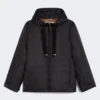 Padded water-repellent hooded jacket, black