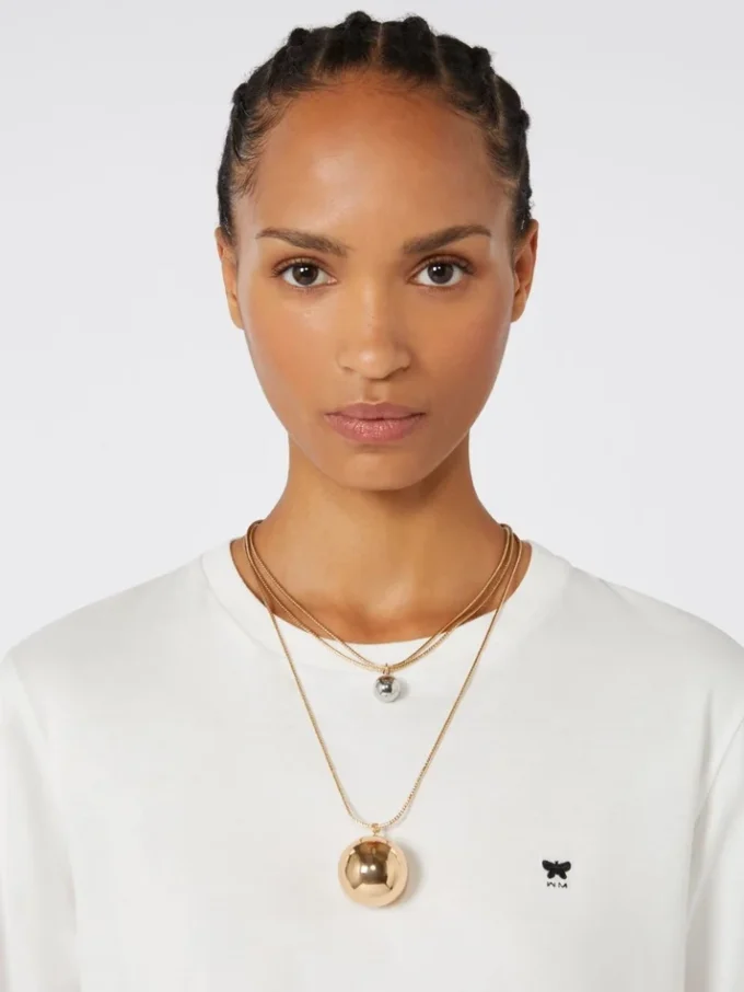 Pasticcino bag metal necklace, gold