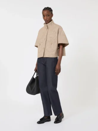 Patterned cotton cloak, tobacco