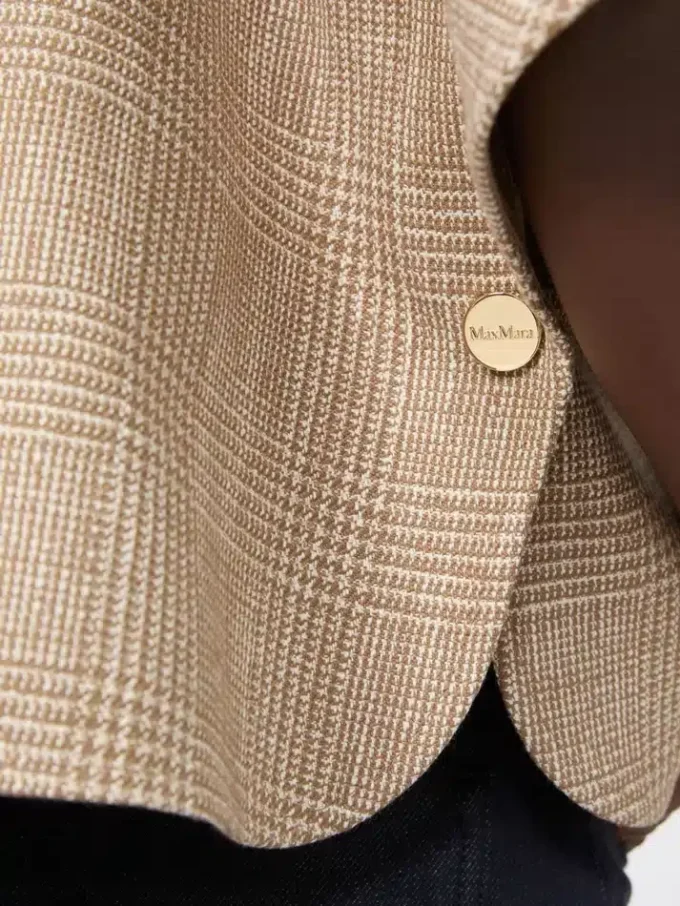 Patterned cotton cloak, tobacco