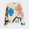Patterned cotton crew-neck, multicolour