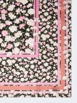 Patterned silk twill foulard, pink