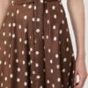 Patterned twill dress, brown